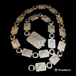 VTG Cowboy Core Southwestern Etched Concho Metal Chain Belt